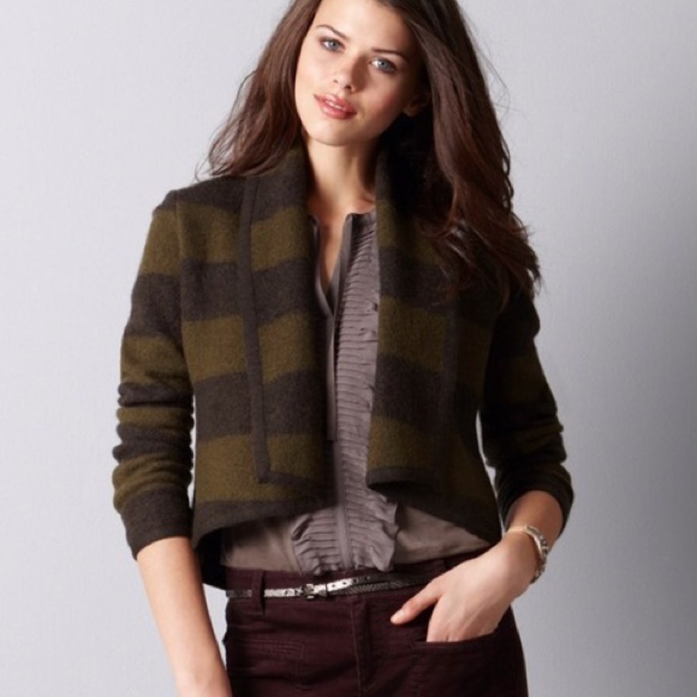 LOFT / wool striped blazer